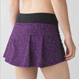 LULULEMON Pace Rival tennis Skirt II Static Powdered Rose purple black sz 6